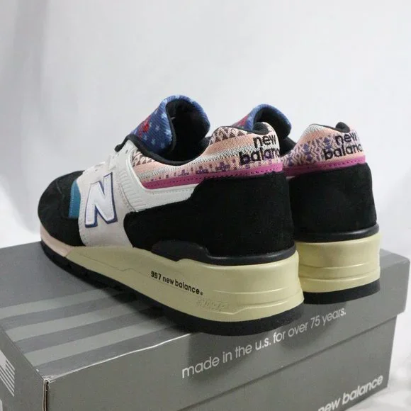 NEW BALANCE 997 Black Beige 'Patchwork' Sneakers Sz 10 Men New In Box - Picture 2 of 13
